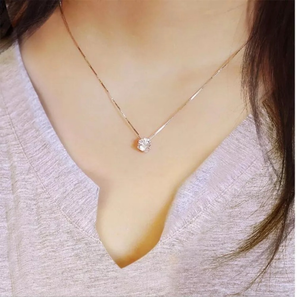 💫 Sterling Silver Diamond Necklace - Picture 3 of 3